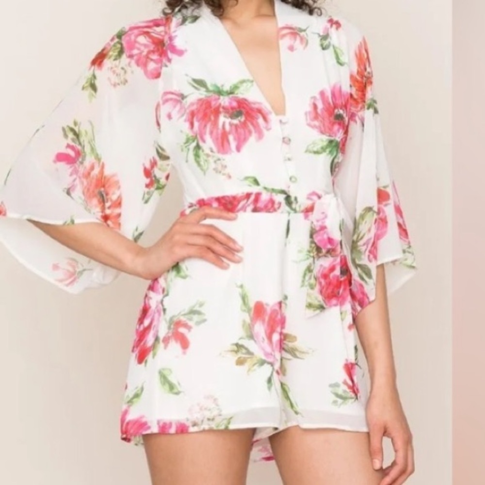 YUMI KIM REVOLVE Timeless Love Cottagecore Romantic Lotus Floral Romper SZ XS